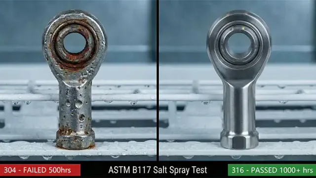 Prova in nebbia salina ASTM B117 per valutare la resistenza alla corrosione dei cuscinetti in acciaio inossidabile