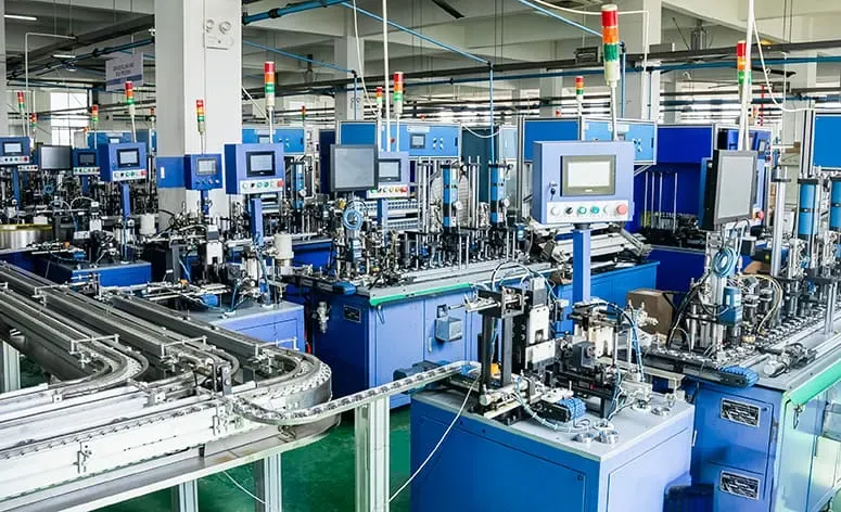Automatic assembly line for stainless steel bearing components
