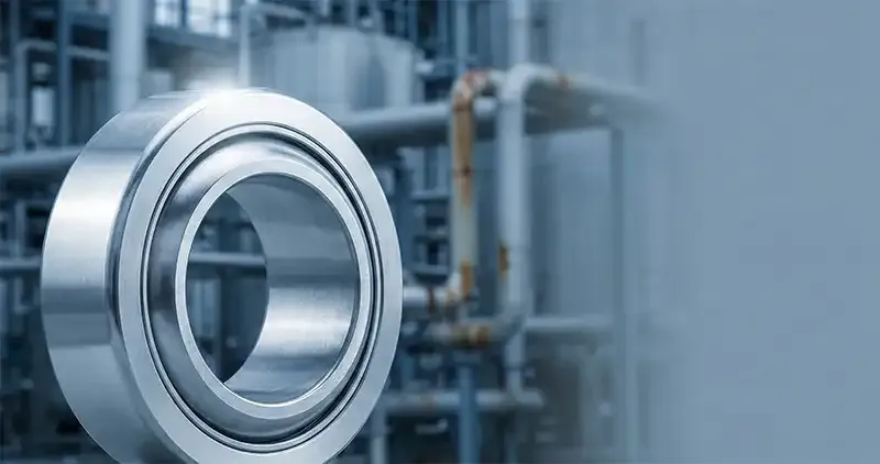 Snodo sferico SS316 in un impianto chimico industriale